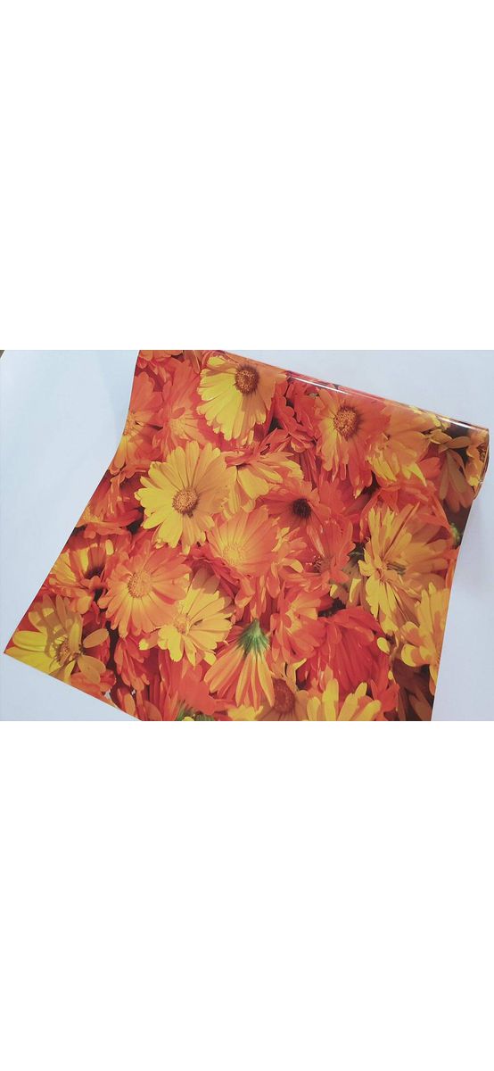 Autocolant decorativ Flori galbene, Folina, rolă de 80x400 cm
