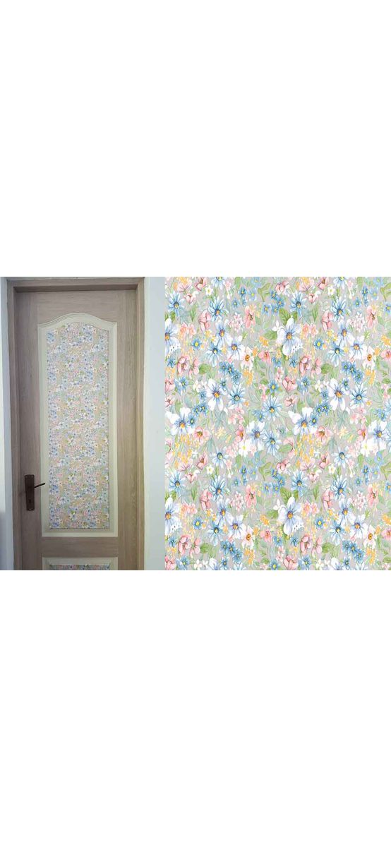 Autocolant mobilă decorativ Romantic, d-c-fix, model floral pastel, rola de 45 cm x 5 metri, cu racletă şi cutter
