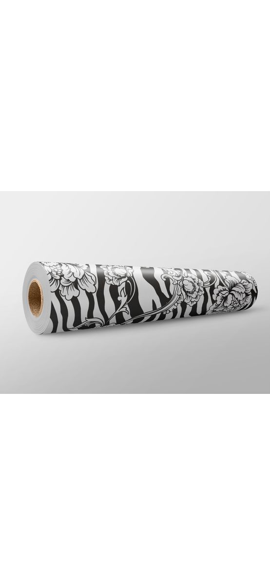 Autocolant mobilă decorativ, Folina, model alb-negru, 100 cm latime