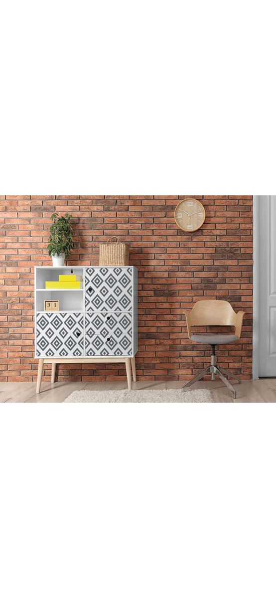 Autocolant mobilă decorativ Trendyline Nalo, d-c-fix, imprimeu romburi gri, aspect lucios, 67x150 cm