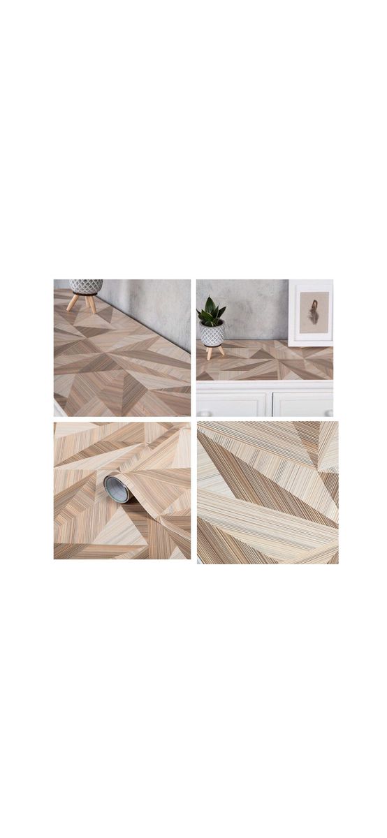 Autocolant mobilă lemn bej, Folina W0448, cu model geometric, 122 cm lăţime