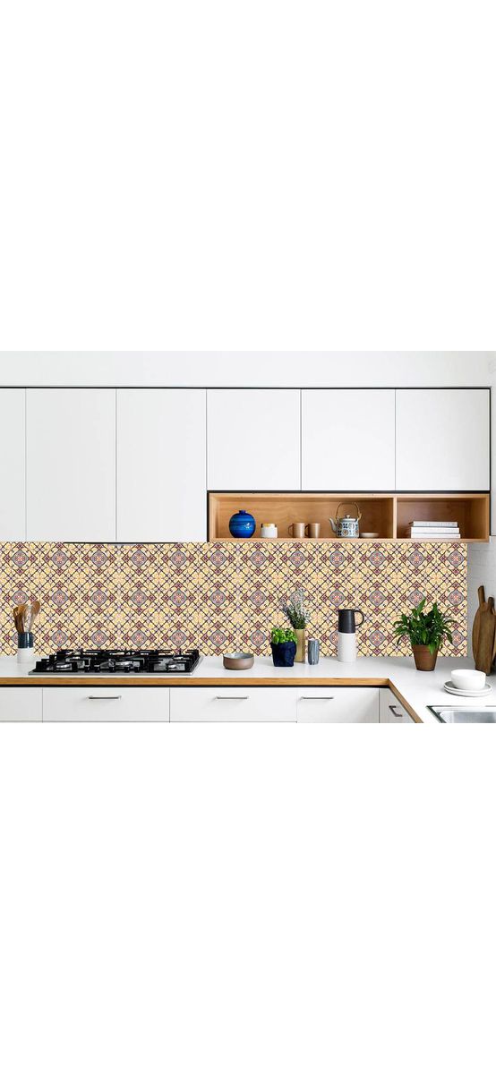 Autocolant perete, Folina, model geometric, galben / maro 60x200 cm