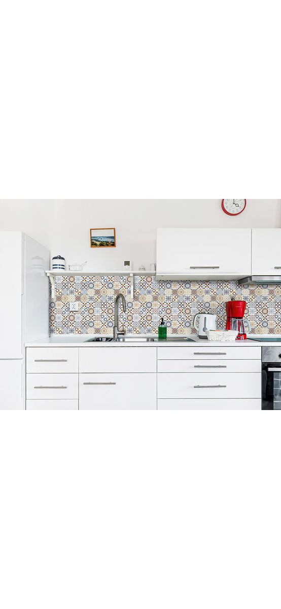 Autocolant perete imitaţie faianţă decorativă bej, Folina Roca, rezistent la apă şi căldură, rolă de 67x200 cm