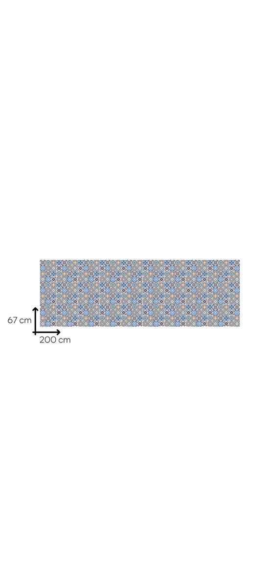 Autocolant perete imitaţie faianţă decorativă albastră, Folina Karin, rezistent la apă şi căldură, rolă de 67x200 cm