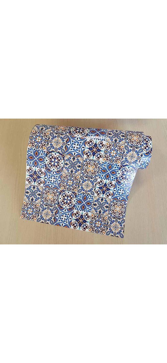 Autocolant perete imitaţie faianţă decorativă albastră, Folina Karin, rezistent la apă şi căldură, rolă de 67x200 cm