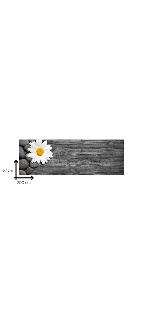 Autocolant perete model cu Margaretă, lemn ars, Folina, rolă de 67x200 cm