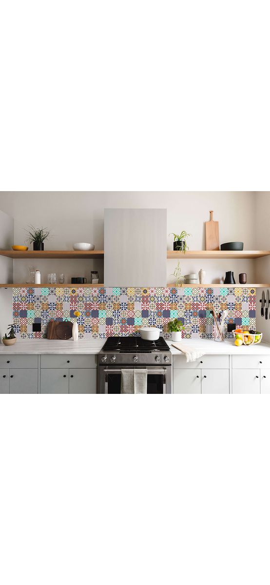 Autocolant perete imitaţie faianţă decorativă colorată, Folina Fredy, material rezistent la apă, rolă de 67x200 cm