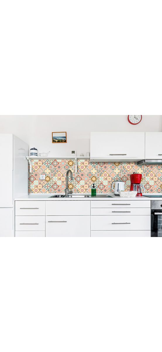 Autocolant perete imitaţie faianţă decorativă bej, Folina Sole, rezistent la apă şi căldură, rolă de 67x200 cm