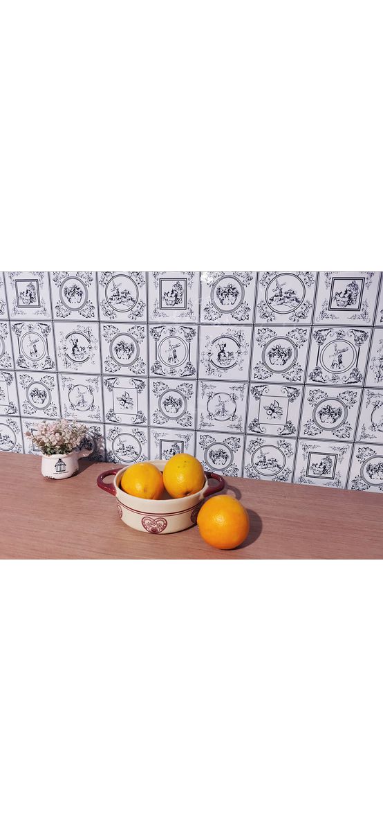 Autocolant perete imitaţie faianţă clasică, Folina Atrio, rezistent la apă şi căldură, rolă de 60x200 cm