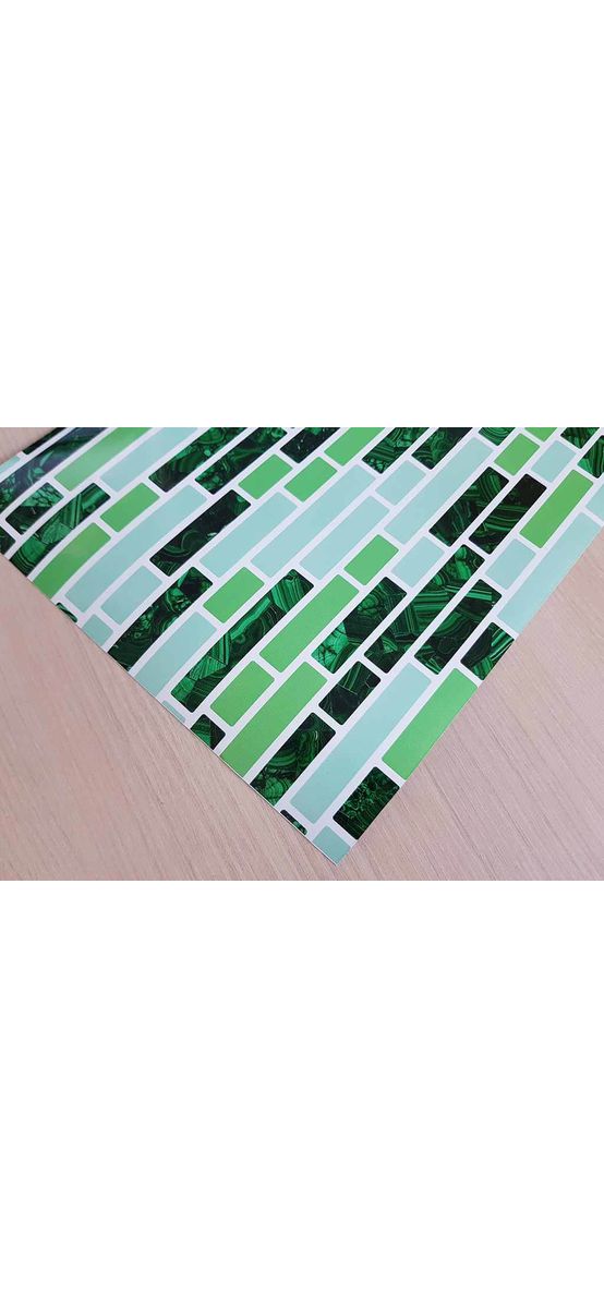 Autocolant perete imitaţie faianţă verde, Folina Shelly, rezistent la apă şi căldură, rolă de 67x200 cm