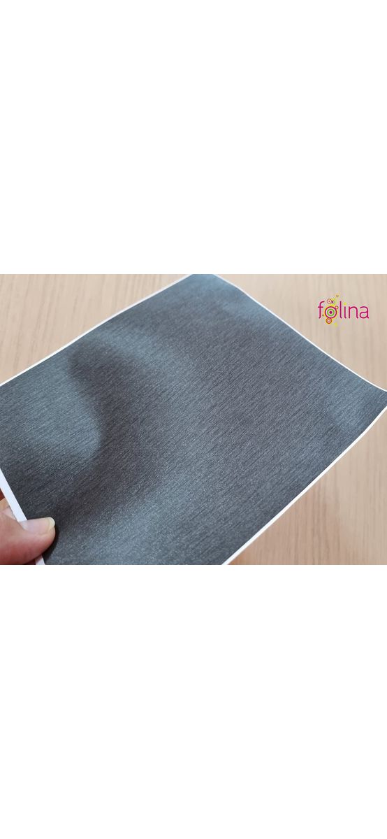 Autocolant gri antracit cu efect metalic Brushed, folie autoadezivă bubblefree, rolă de 152x250 cm, cu racletă pentru aplicare