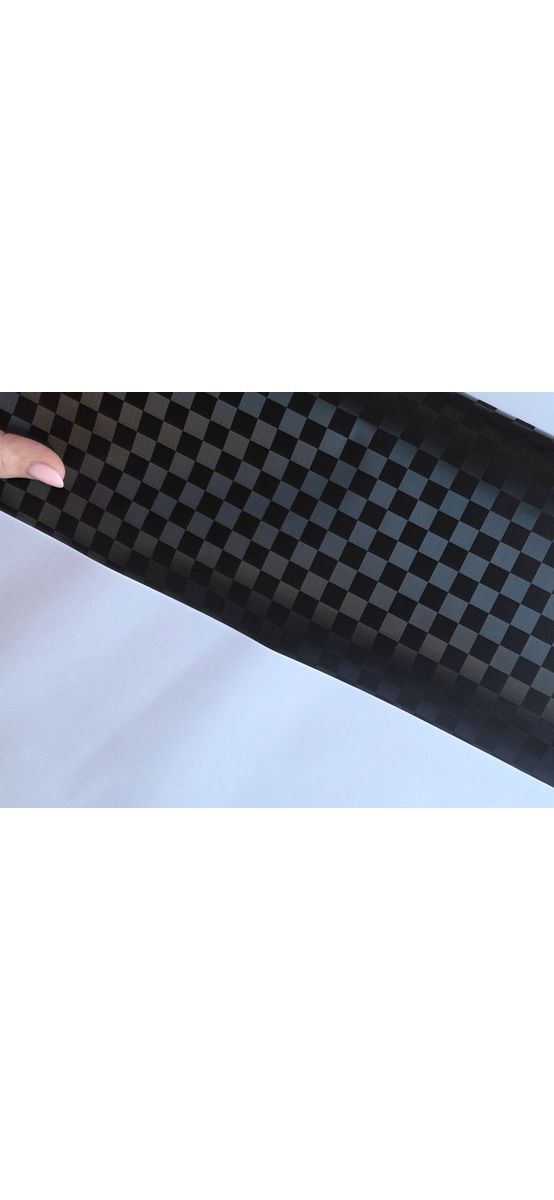 Autocolant negru Grid Carbon, model embosat pătrățele - 75x250 cm