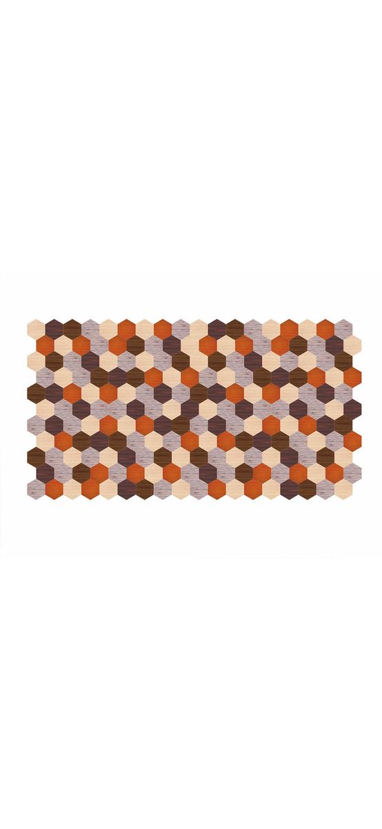 Autocolant mobilă decorativ, Folina, model hexagoane in nuante maro, 100 cm lăţime