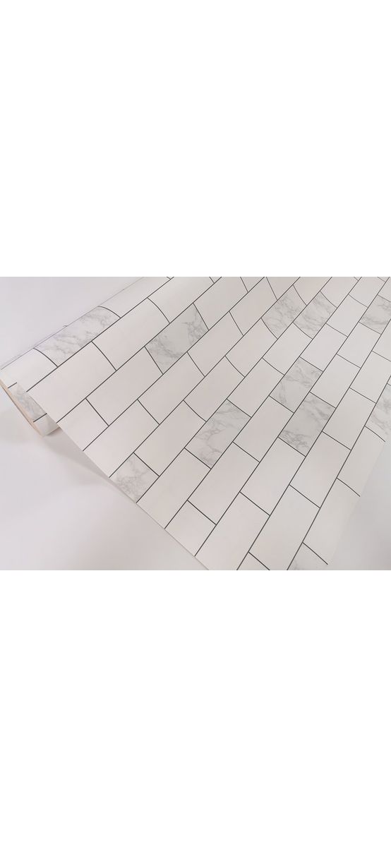 Autocolant perete, MagicFix, imitaţie faianţă albă, 100 cm lăţime