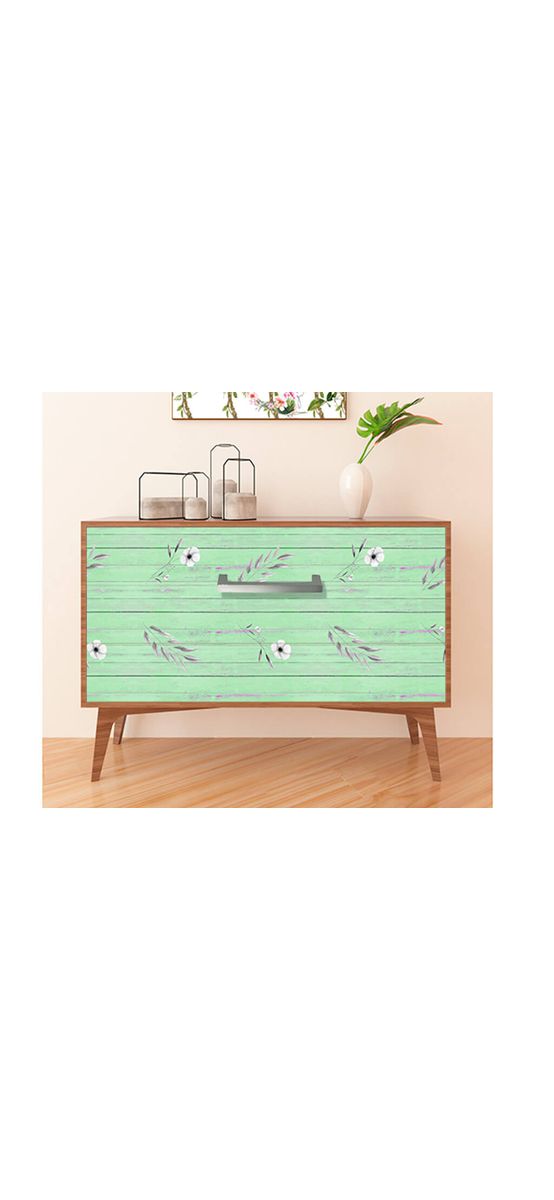 Autocolant mobilă lemn vernil, Folina, model floral,122 cm lăţime