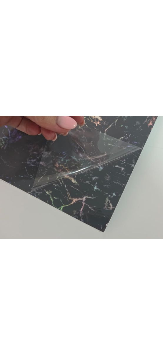 Autocolant marmură gri cu efect holografic, Magic Marble - 75x250 cm