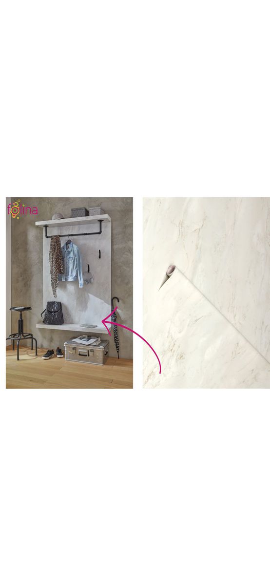 Autocolant mobilă Romeo Matt White, d-c-fix, imitaţie marmură, rolă de 67 cm x 5 metri, cu racletă şi cutter