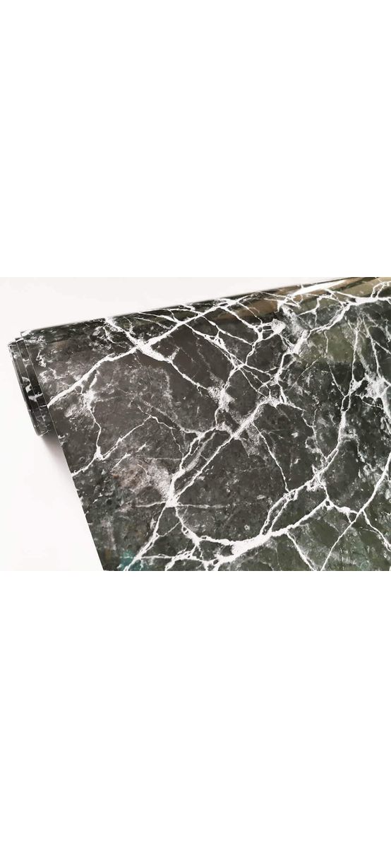 Autocolant marmură gri închis, Folina, aspect lucios - 100 cm lăţime