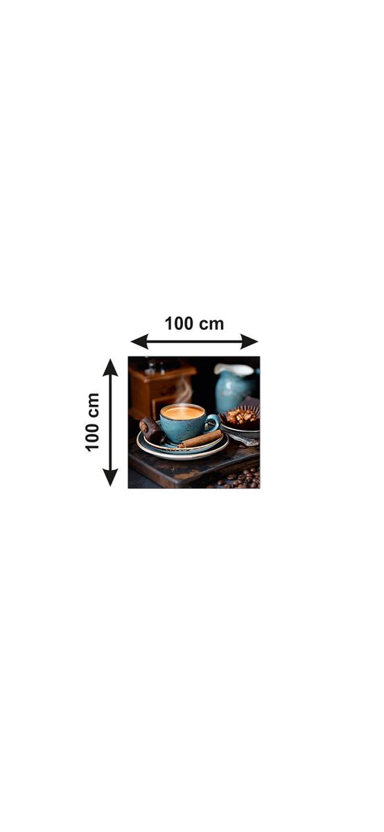Autocolant blat masă, model ceașcă cafea, 100 x 100 cm, racletă inclusă