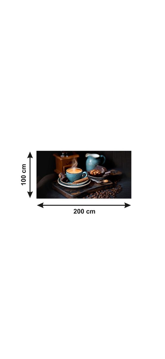 Autocolant blat masă, model ceașcă cafea, 100 x 200 cm, racletă inclusă