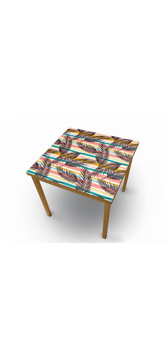 Autocolant blat masă, model frunze retro, 100 x 200 cm, racletă inclusă
