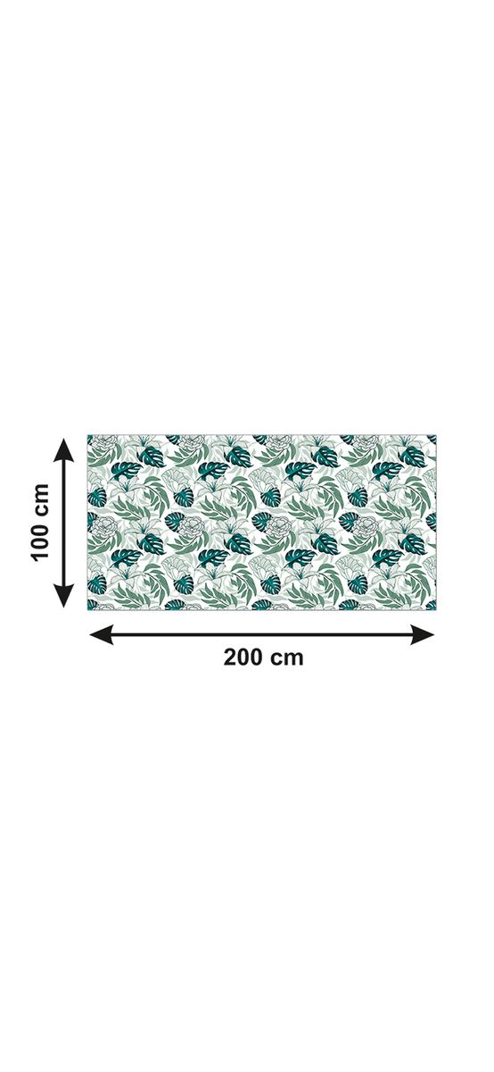 Autocolant blat masă, model frunze tropicale, 100 x 200 cm, racletă inclusă