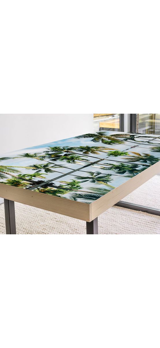 Autocolant blat masă, model palmieri, 100 x 200 cm, racletă inclusă