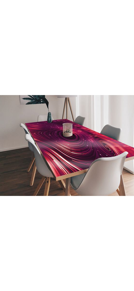 Autocolant blat masă model geometric rosu, 100 x 100 cm, racletă inclusă