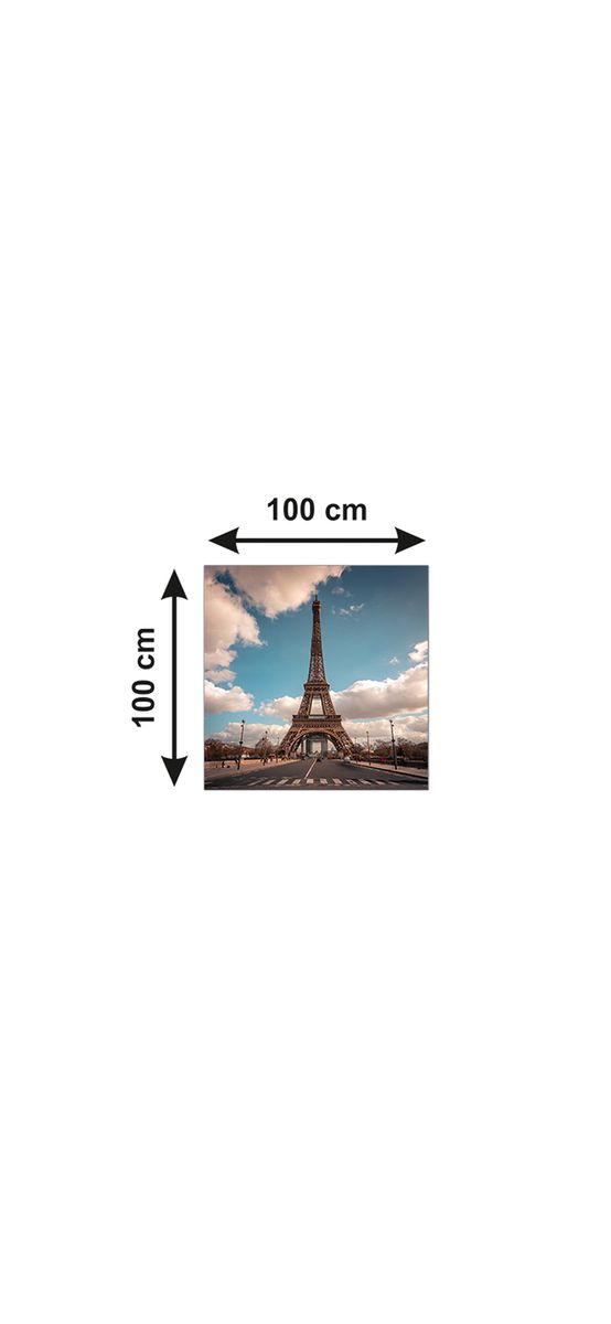 Autocolant blat masă, model turnul Eiffel, 100 x 100 cm, racletă inclusă
