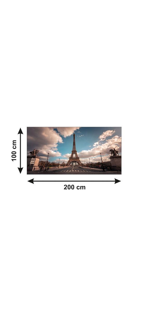 Autocolant blat masă, model turnul Eiffel, 100 x 200 cm, racletă inclusă