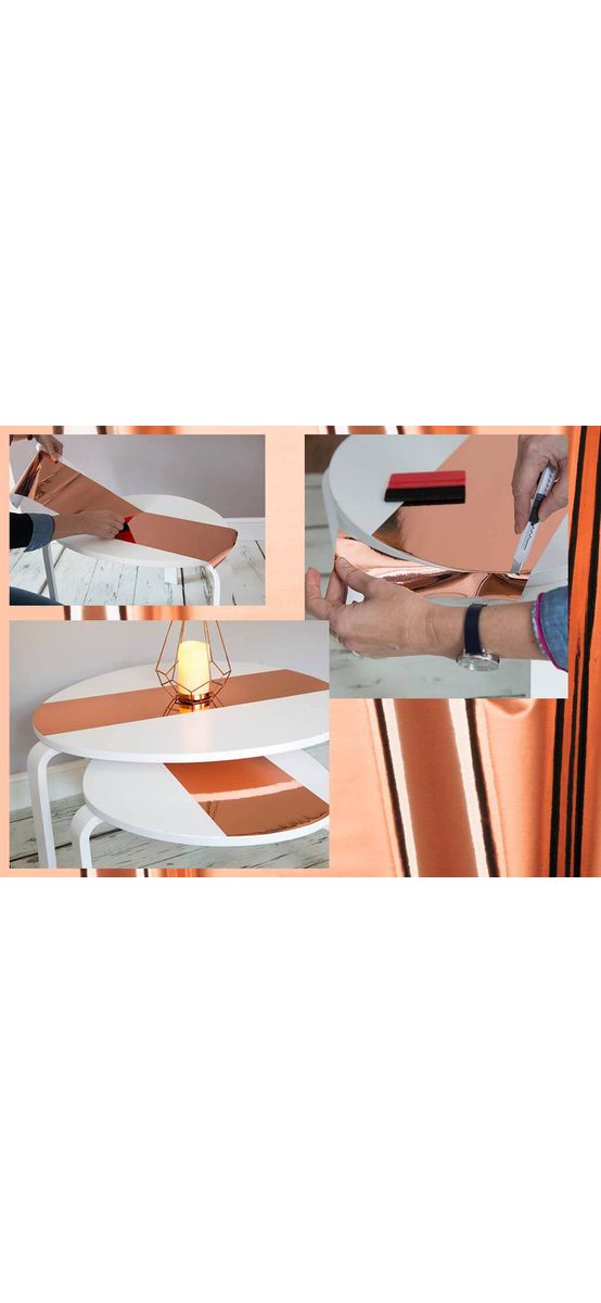 Autocolant cu efect metalic Rose Gold, d-c-fix, aspect lucios, lățime 45 cm