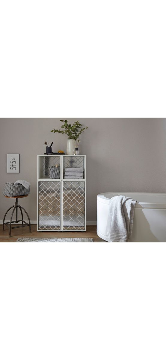 Autocolant cu efect metalic argintiu şi imprimeu geometric alb, d-c-fix Metallic Ornament, rolă de 67x150cm
