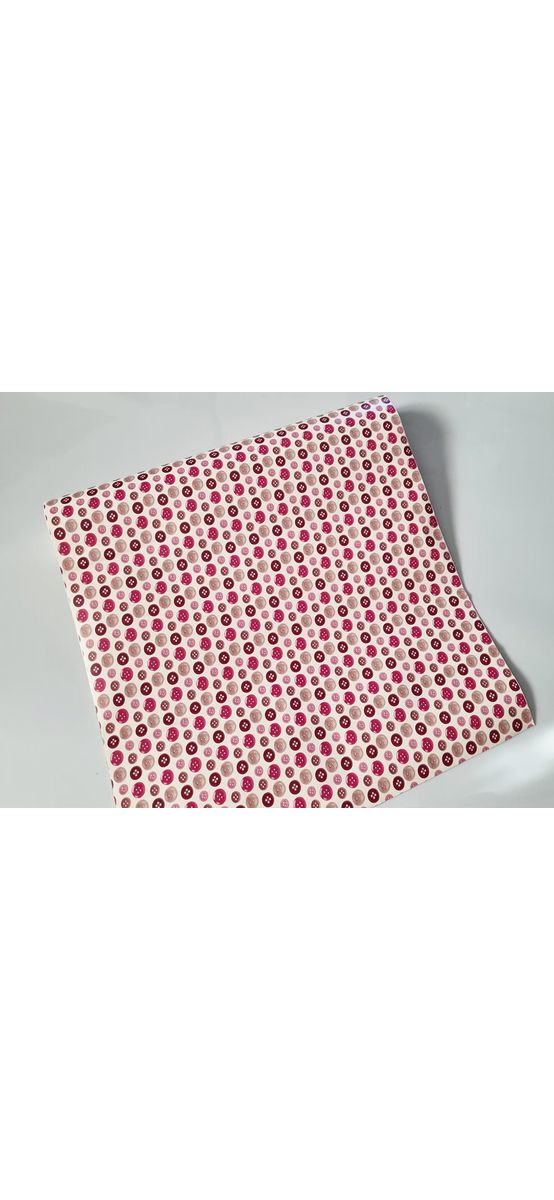 Autocolant mobilă decorativ Bell, d-c-fix, imprimeu cu nasturi roz, rolă de 45cm x 5 metri