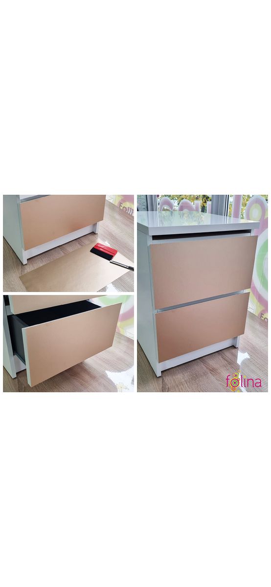 Autocolant mobilă crem satinat, Folina, aspect mat, rolă de 75x300cm