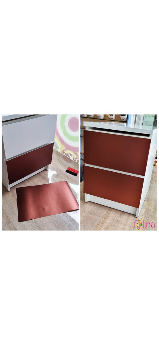 Autocolant cu efect metalic cupru, Folina, aspect mat, rolă de 75x300cm