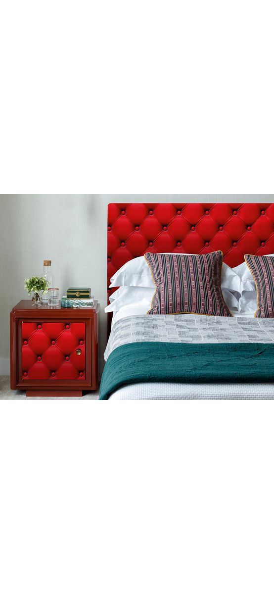 Autocolant mobilă imitaţie tapiţerie roşie, Dimex Chesterfield, rolă de 60x270 cm
