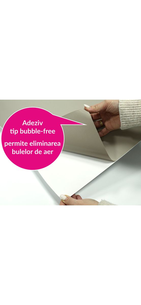 Autocolant mobilă premium, grej mat soft touch, 122 cm lățime