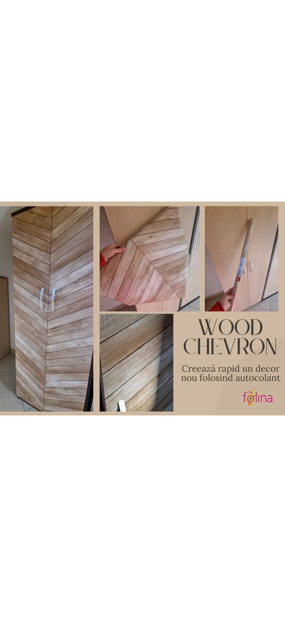 Autocolant mobilă lemn bej, d-c-fix Chevron, rolă de 67x200cm