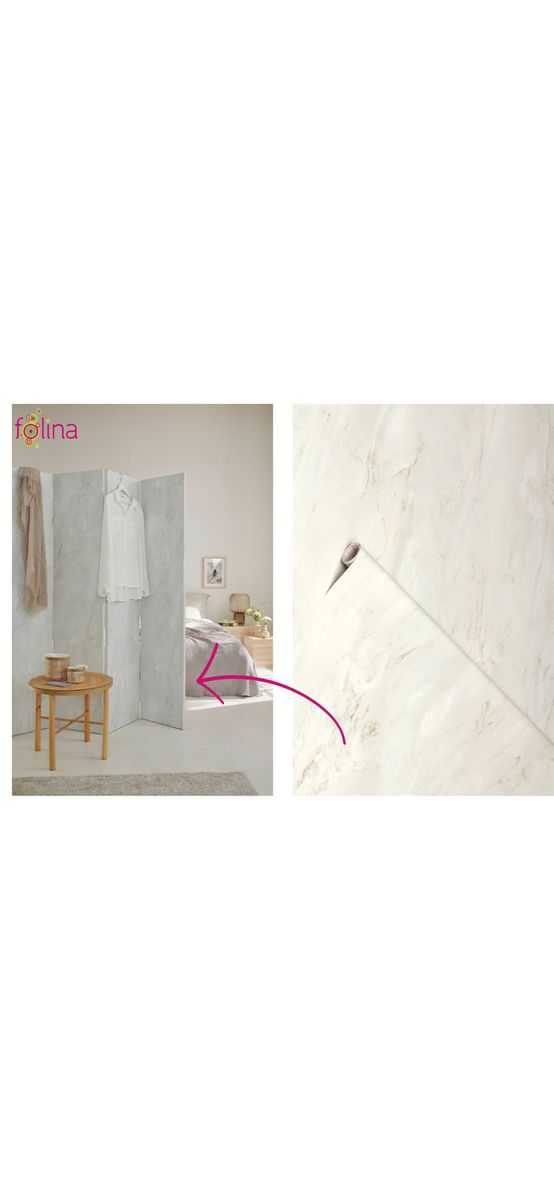 Autocolant mobilă Romeo Matt White, d-c-fix, imitaţie marmură, rolă de 67 cm x 5 metri, cu racletă şi cutter