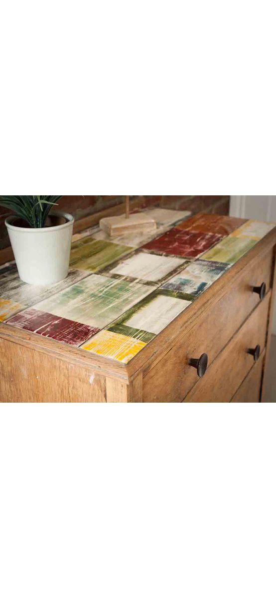 Autocolant mobilă lemn vintage multicolor, d-c-fix Bahia, rolă de 45 cm x 200 cm