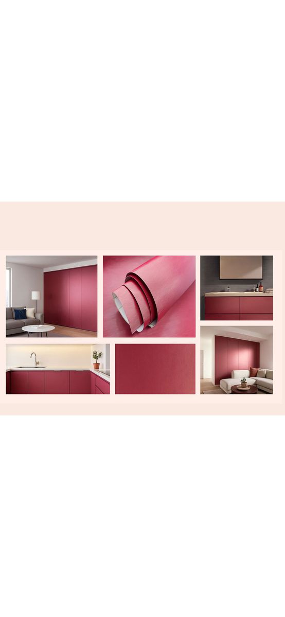 Autocolant mobilă vișiniu metalic brushed, textură periată, rolă 75x150 cm