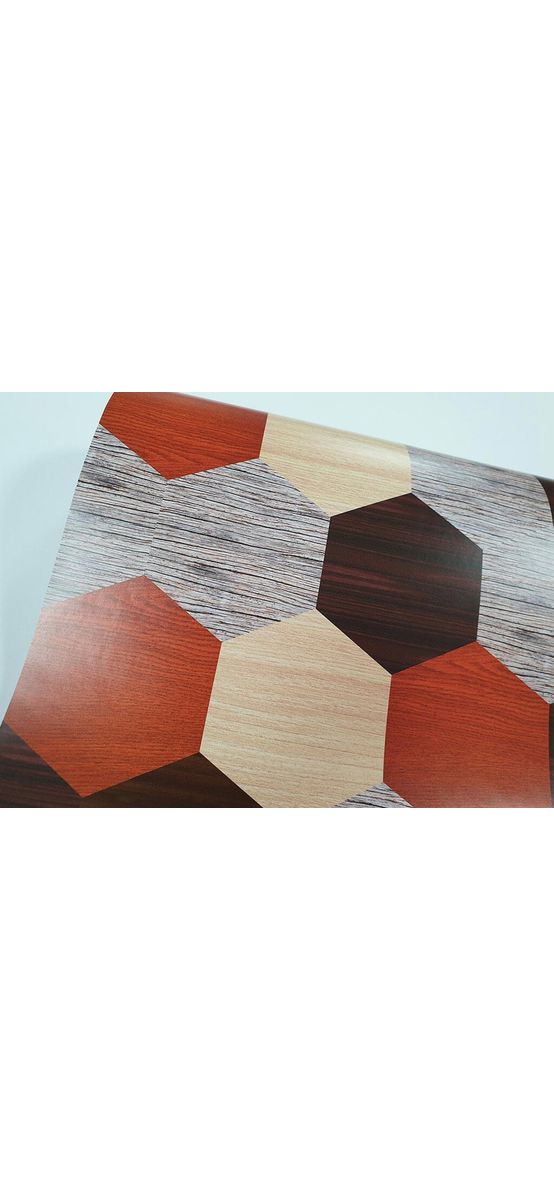 Autocolant mobilă decorativ, Folina, model hexagoane in nuante maro, 100 cm lăţime