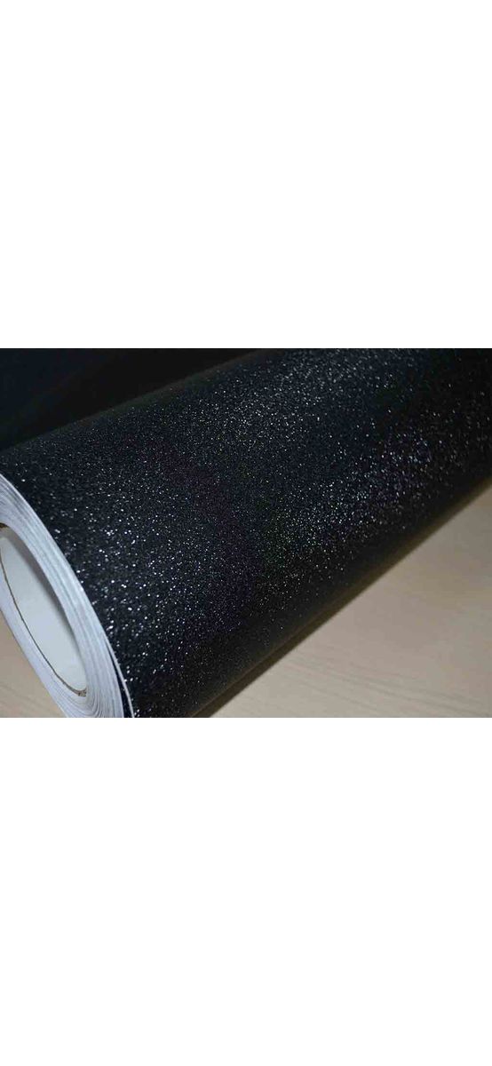 Autocolant negru cu sclipici Glitter Mat, Folina, rolă de 75x200 cm