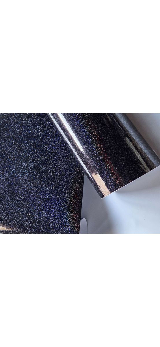 Autocolant negru lucios Holografic Sparkle 75x200 cm – efect glitter multicolor
