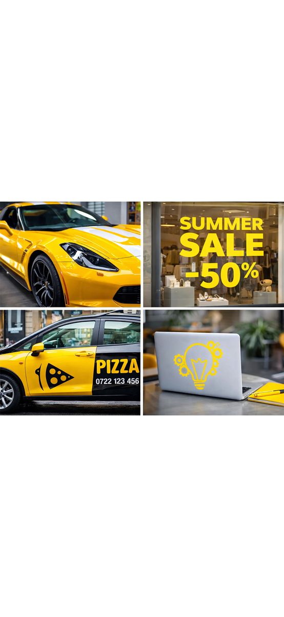 Autocolant Oracal 651 Galben Lucios (019 Signal Yellow) – Folie Adezivă Exterior, 126 cm