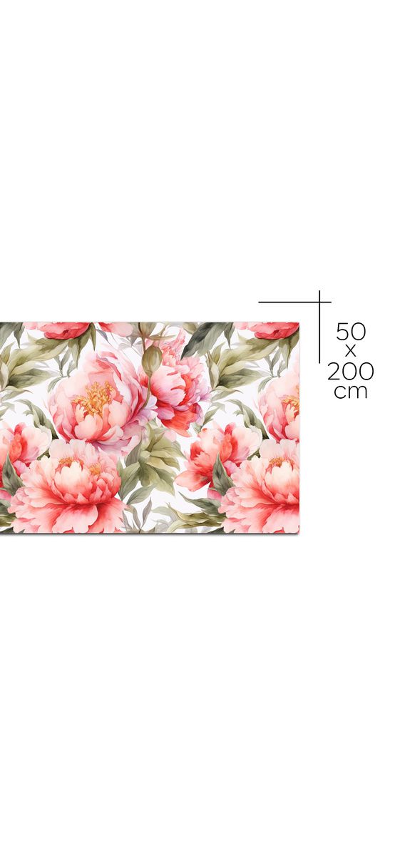 Autocolant pentru mobilă cu model bujori, Folina, rolă de 50x200 cm