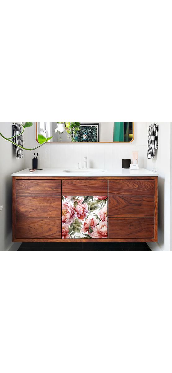 Autocolant pentru mobilă cu model bujori, Folina, rolă de 50x200 cm
