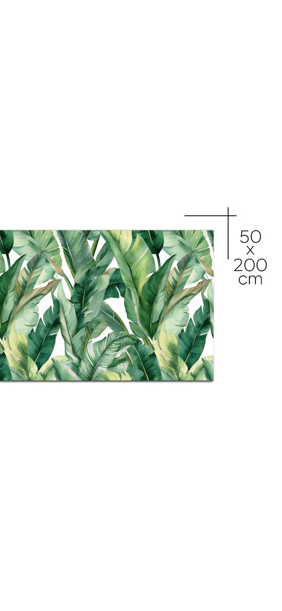Autocolant pentru mobilă cu model frunze exotice, Folina, rolă de 50x200 cm