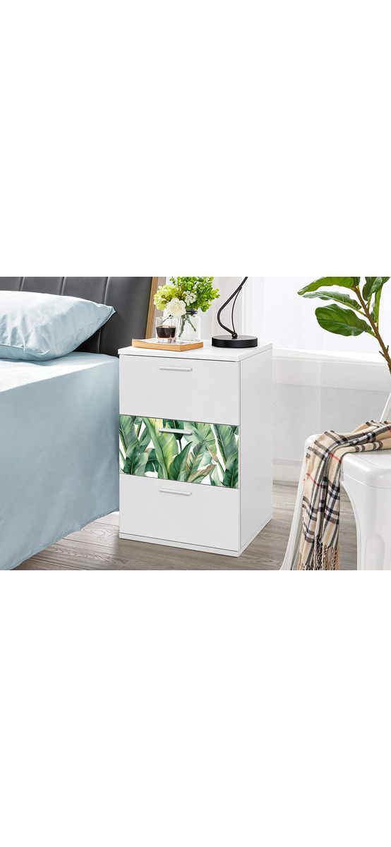 Autocolant pentru mobilă cu model frunze exotice, Folina, rolă de 50x200 cm