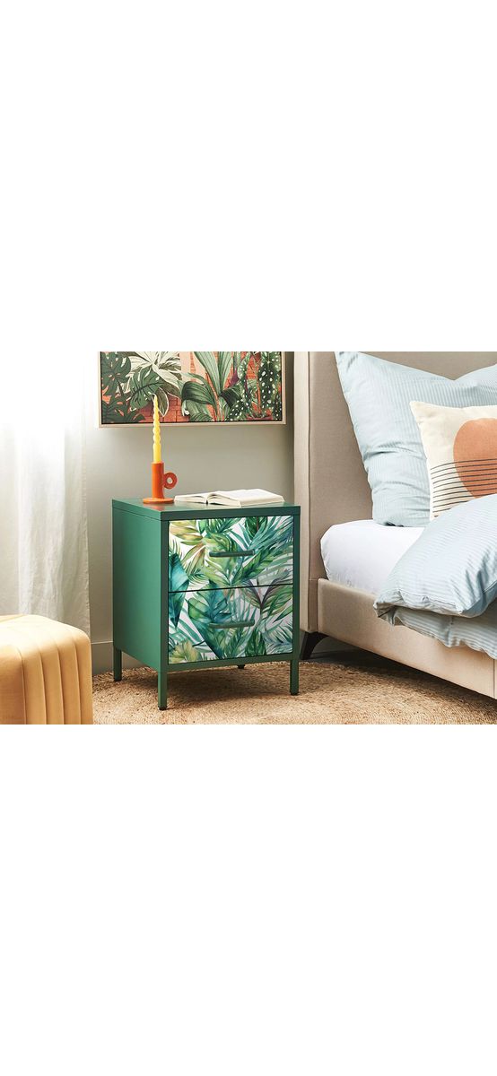 Autocolant pentru mobilă cu model frunze tropicale, Folina, rolă de 50x200 cm